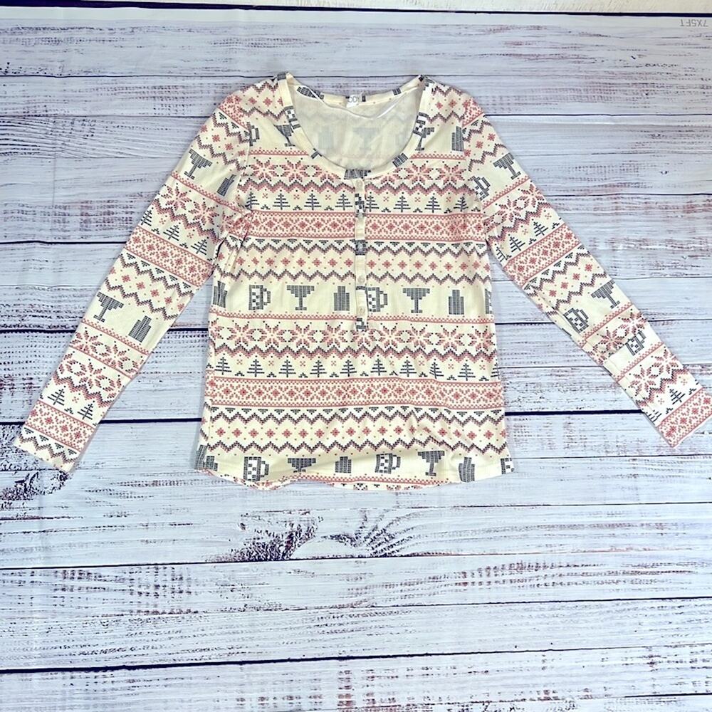 Cotton On Body Cozy Pajama Top - Festive Pattern size XL